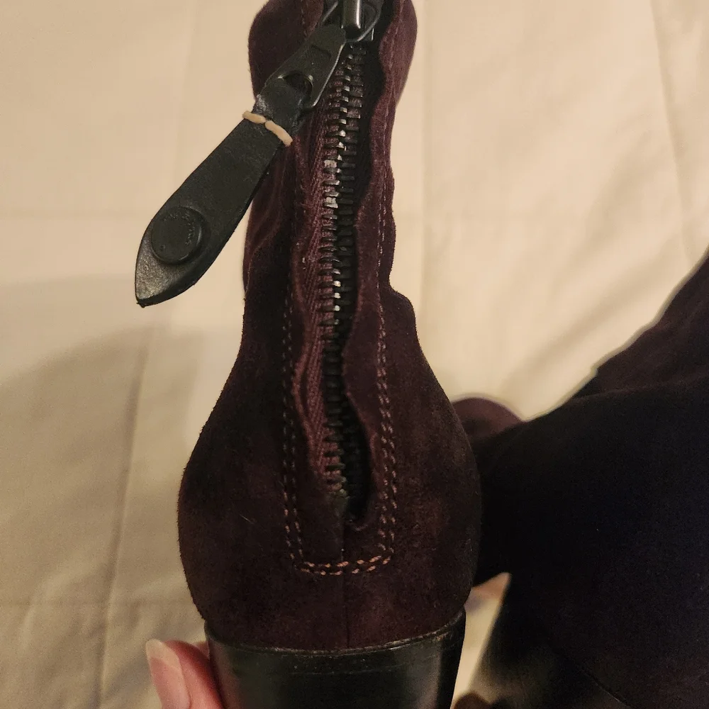Rag & Bone Boots Newbury Classic Suede Burgundy, Reddish Brown Sz 39.5 / 9.5 EUC